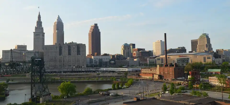 Downtown Cleveland, central business district of Cleveland, Ohio, USA