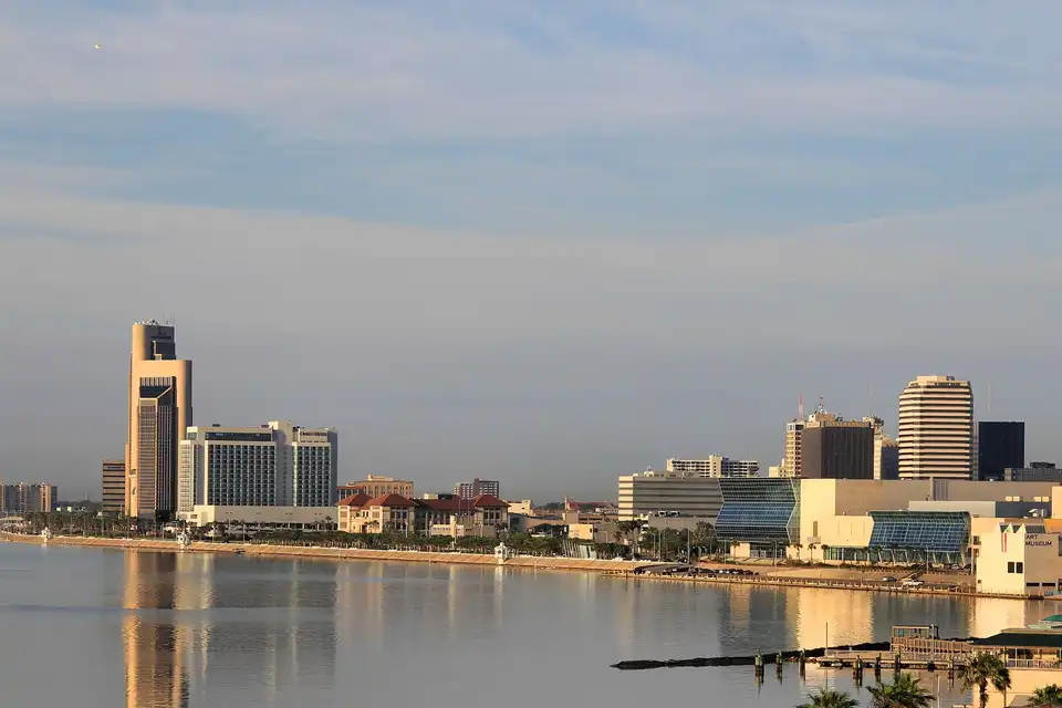 Skyline of Corpus Christi, Texas, United States.