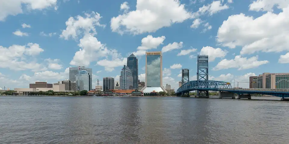 A south view of the skyline of Jacksonville, Florida
