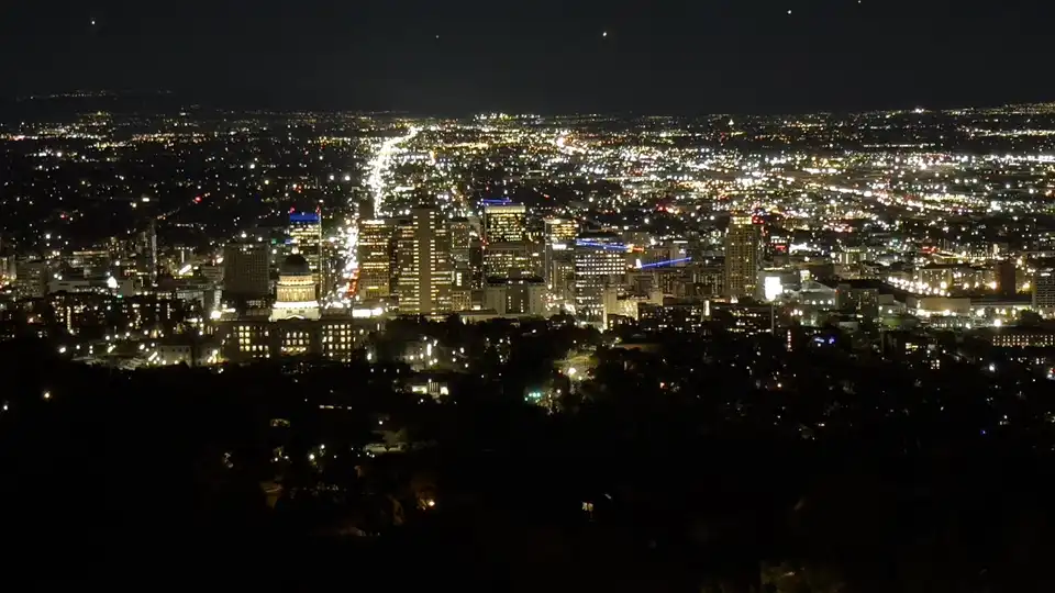 Salt Lake City skyline at night